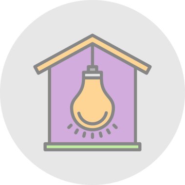 renkli ampul vektör simgesi