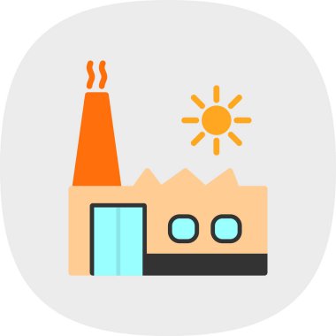 Fabrika web simgesi, vektör illüstrasyonu