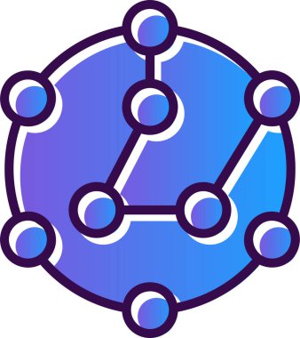 Nanoteknoloji simgesi, vektör çizimi basit tasarım