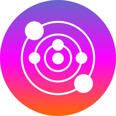 Güneş sistemi web simgesi, vektör illüstrasyonu