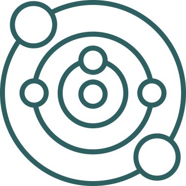 Güneş sistemi web simgesi, vektör illüstrasyonu