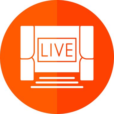 Canlı yayın. Web simgesi basit illüstrasyon