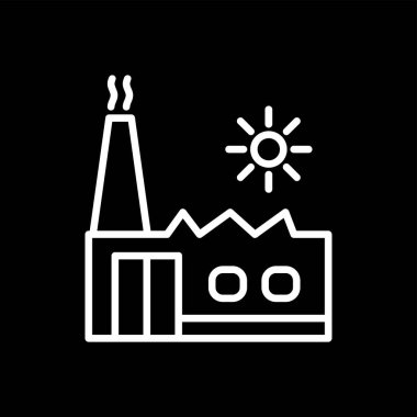 Fabrika web simgesi, vektör illüstrasyonu