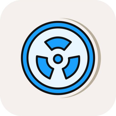 Radyasyon işareti web simgesi, vektör illüstrasyonu 