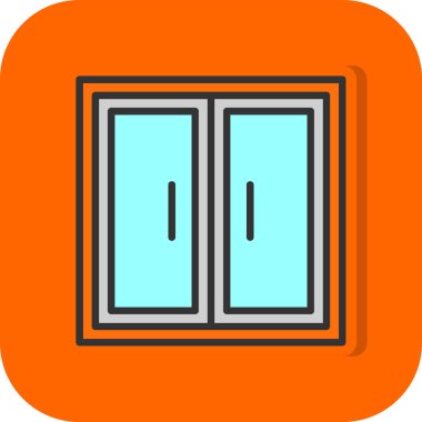 Kapı simgesi, basit vektör illüstrasyonu