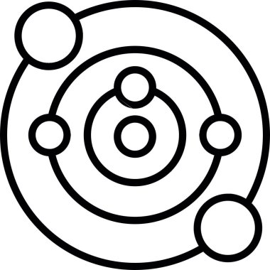 Güneş sistemi web simgesi, vektör illüstrasyonu