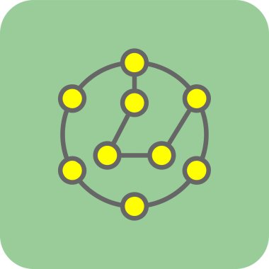 Nanoteknoloji simgesi, vektör çizimi basit tasarım