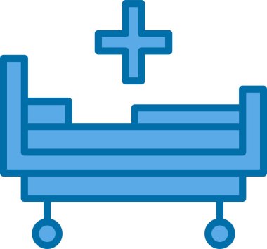 Hastane yatağı web simgesi, vektör illüstrasyonu