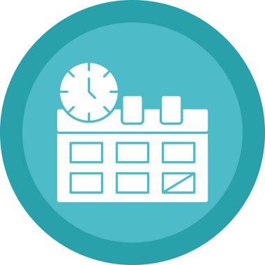 Zamanlama web simgesi, vektör illüstrasyonu 