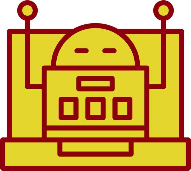 Robot simgesi, vektör illüstrasyonu basit tasarım