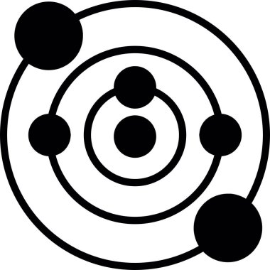 Güneş sistemi web simgesi, vektör illüstrasyonu