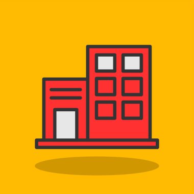 Şehir binası simgesi, vektör illüstrasyonu basit tasarım