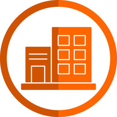 Şehir binası simgesi, vektör illüstrasyonu basit tasarım