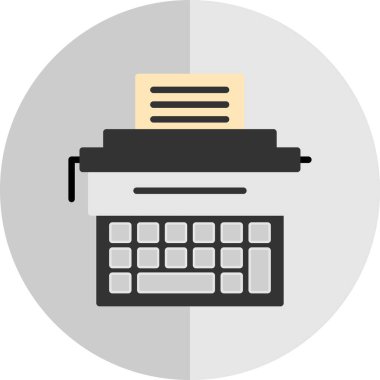 Daktilo simgesi, vektör illüstrasyonu basit tasarım