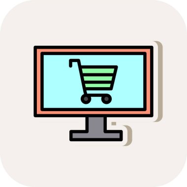 Alışveriş vektörü simgesi çizimi