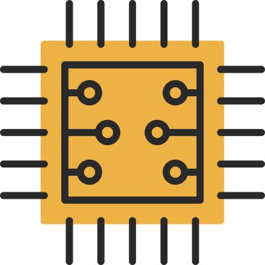 çip web simgesi, vektör illüstrasyonu