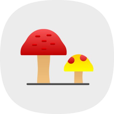 Mantar web simgesi, vektör illüstrasyonu 