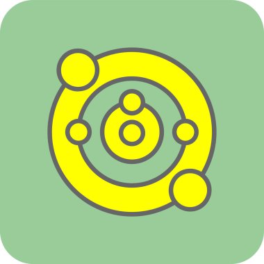 Güneş sistemi web simgesi, vektör illüstrasyonu