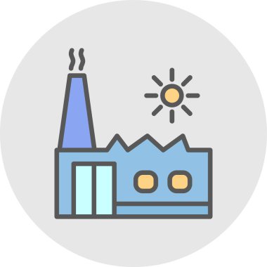 Fabrika web simgesi, vektör illüstrasyonu