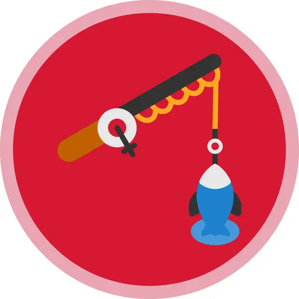 Buz balıkçılığı ağ simgesi, vektör illüstrasyonu