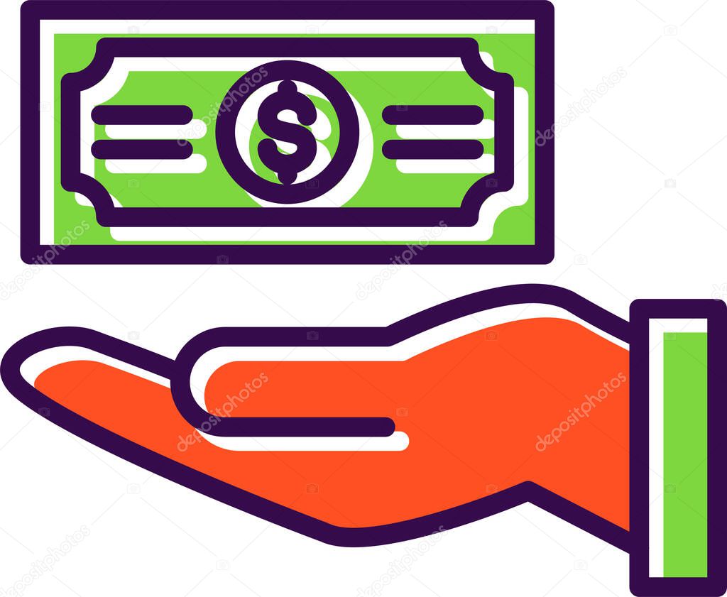 Donation icon, vector illustration simple design