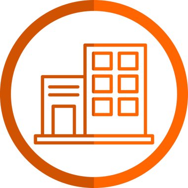 Şehir binası simgesi, vektör illüstrasyonu basit tasarım