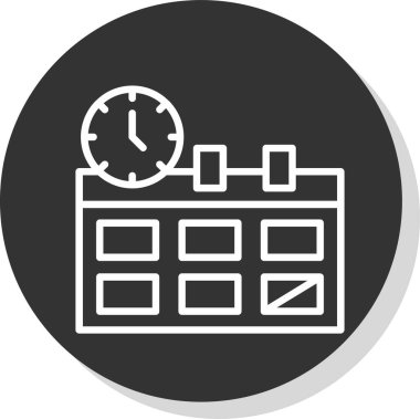 Zamanlama web simgesi, vektör illüstrasyonu 