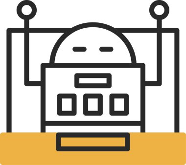 Robot simgesi, vektör illüstrasyonu basit tasarım