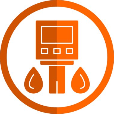 glucometer web simgesi, vektör illüstrasyonu