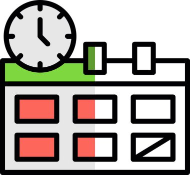 Zamanlama web simgesi, vektör illüstrasyonu 