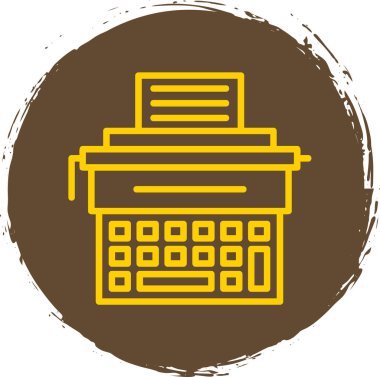 Daktilo simgesi, vektör illüstrasyonu basit tasarım