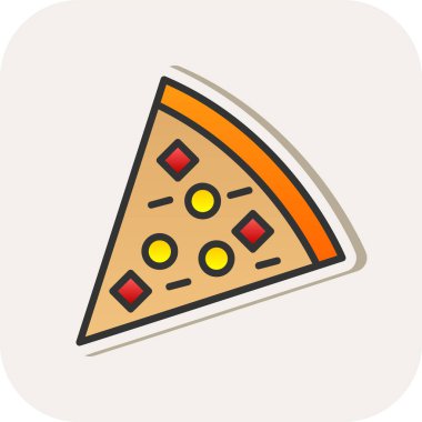 Pizza web simgesi, vektör çizim 