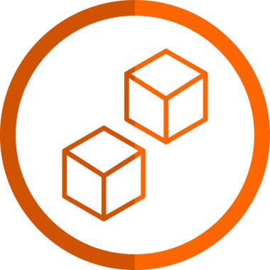 Küp. Web simgesi basit illüstrasyon