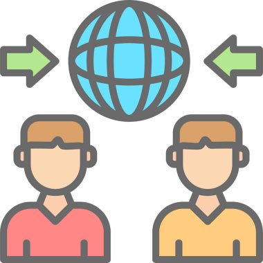 küresel ağ simgesi basit vektörü. Web simgesi illüstrasyonu