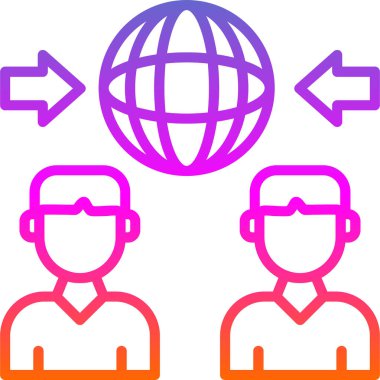 küresel iş web simgesi basit vektör illüstrasyonu