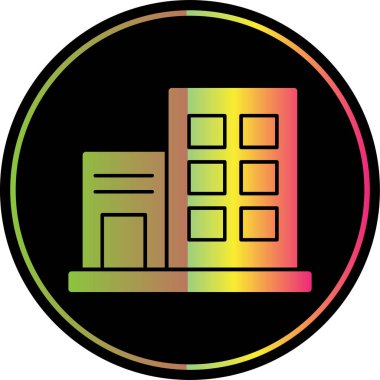 Şehir binası simgesi, vektör illüstrasyonu basit tasarım