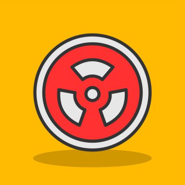 Radyasyon işareti web simgesi, vektör illüstrasyonu 