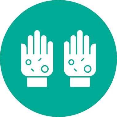 Kirli eller web simgesi, vektör illüstrasyonu