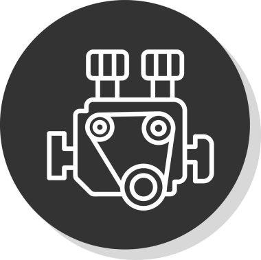 motor simgesi, vektör illüstrasyonu basit tasarım