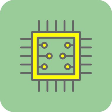 çip web simgesi, vektör illüstrasyonu