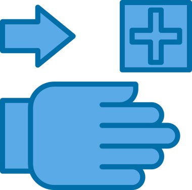 Çapraz tıbbi el simgesi - ana hat biçimi