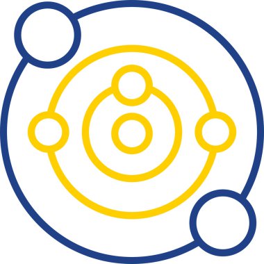 Güneş sistemi web simgesi, vektör illüstrasyonu