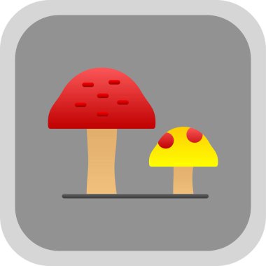 Mantar web simgesi, vektör illüstrasyonu 