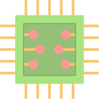 çip web simgesi, vektör illüstrasyonu