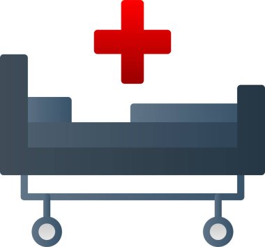 Hastane yatağı web simgesi, vektör illüstrasyonu