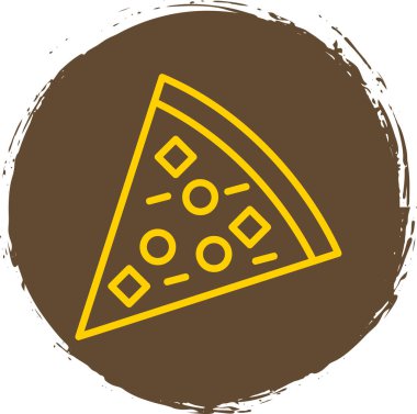 Pizza web simgesi, vektör çizim 