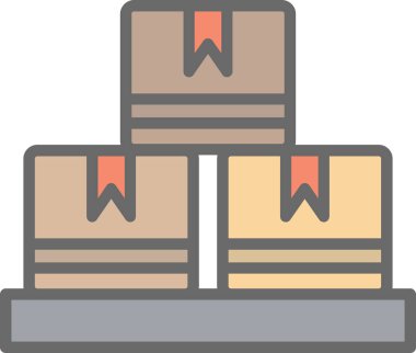 karton kutular simgesi, vektör illüstrasyonu basit tasarım