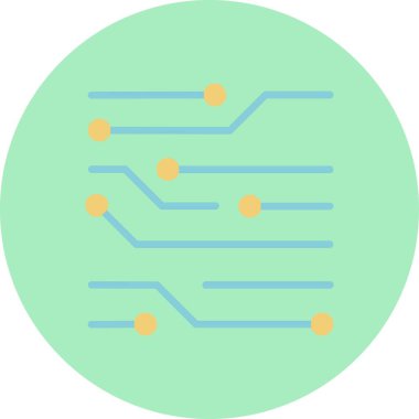 Devre Düz Çember Vektör Simgesi Tasarımı