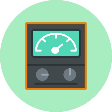 Ammeter Düz Çember Vektör Simgesi Tasarımı