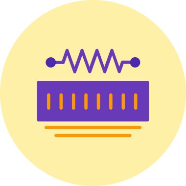 Direnç Düz Çember Vektör Simgesi Tasarımı